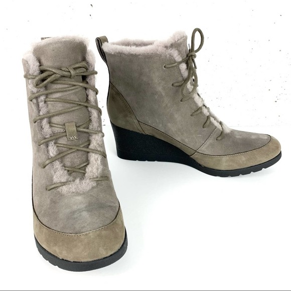 UGG Shoes - UGG Bridgit Waterproof Suede Wedge Boots